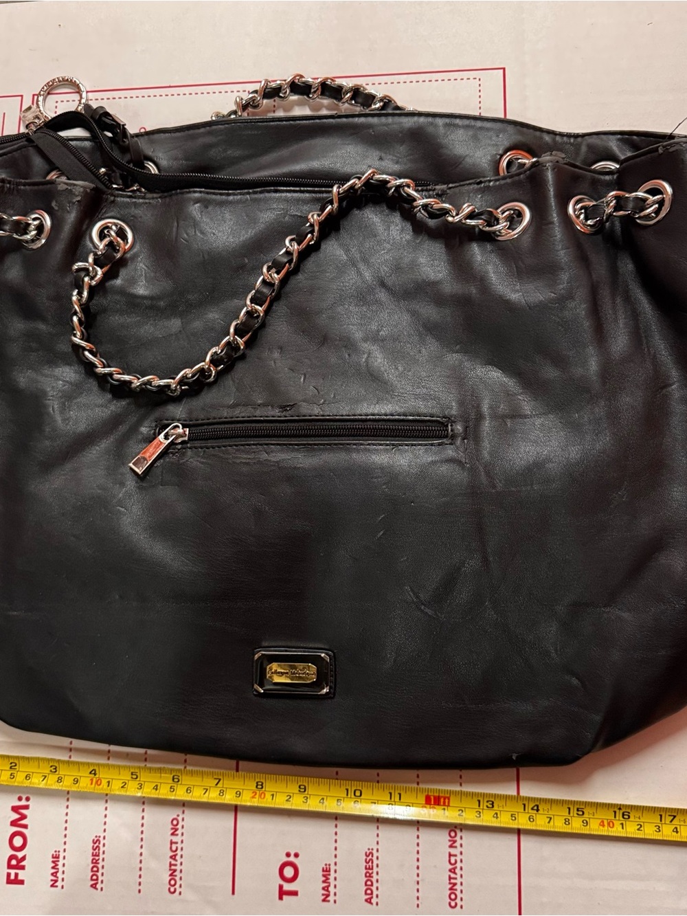 Catherine Malandrino Black Chain-Detail Shoulder Bag